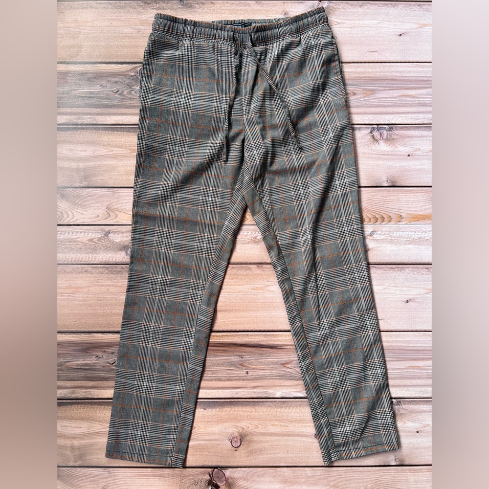 Forever 21 Men's Checkered Pants - Gray and Brown